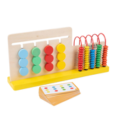 Wooden Four Color Game Calculation Stand with Abacus