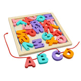 Wooden Capital Letters Lacing Tray