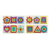 Wooden Colorful 3 Shapes Puzzle Board