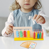 Wooden Four Color Game Calculation Stand with Abacus