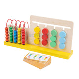 Wooden Four Color Game Calculation Stand with Abacus