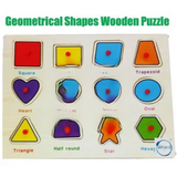 Wooden Shapes Printed Board Learning Toy for Kids