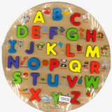 Wooden Alphabets Round Puzzle Board