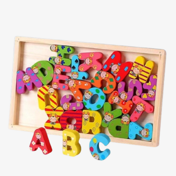 Wooden Colorful Small Alphabet a-z Board