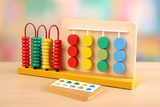 Wooden Four Color Game Calculation Stand with Abacus