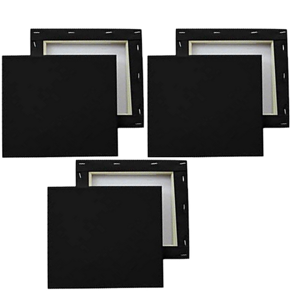 Black Canvas 3 x 3 inches Pack of 6