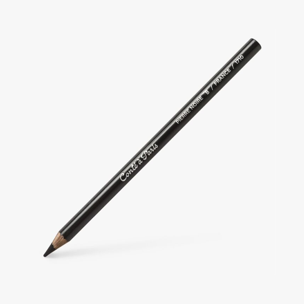 Black Conte a Paris pencil on a white background