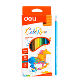 Deli Woodless Plastic Color Pencil 12Pcs EC00100