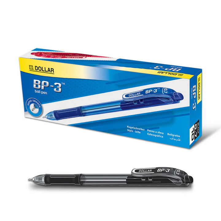Dollar BP-3 ball pen with packaging on a white background