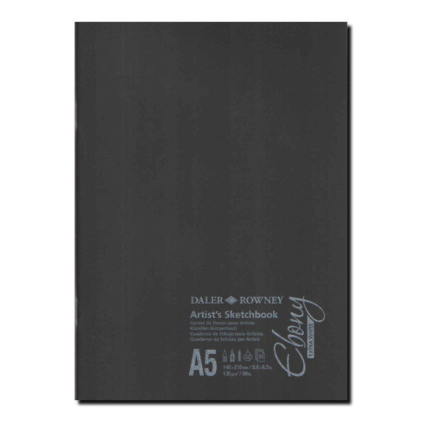 Ebony Soft Cover Sketchbook – 20 Sheets, 130gsm