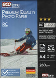 Ecotone A4 Photo Paper 260gm Rc Glossy 20 Sheets