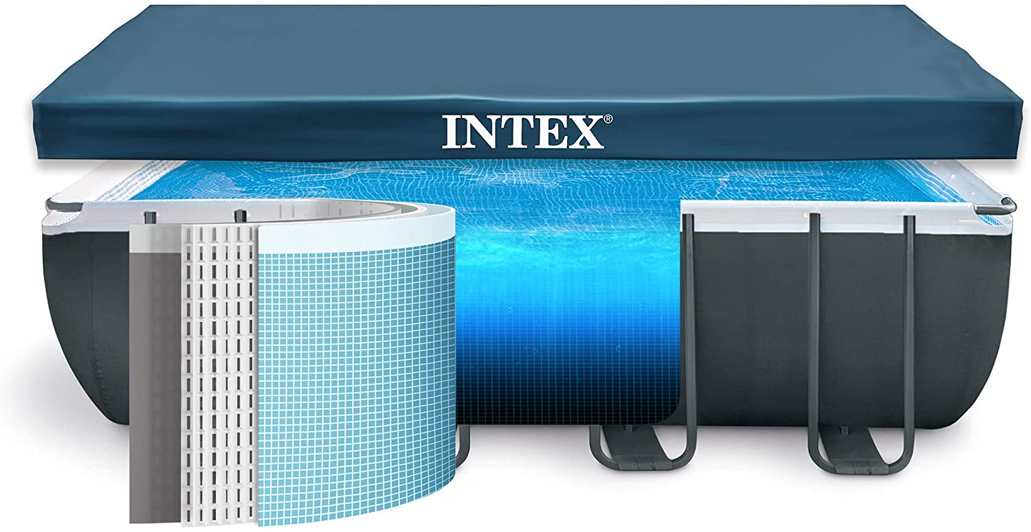 INTEX Ultra XTR Frame Rectangular Pool Set (18ft x 9ft x52" ) With San ...