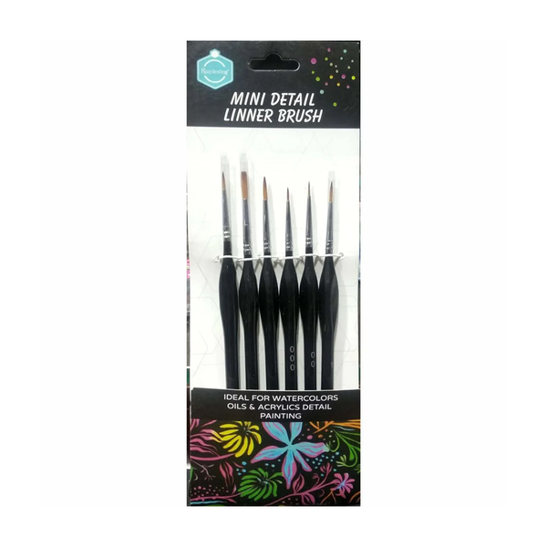 6-Piece Fine Detail Paint Brush Set With Felt Pouch – Pointed Round Brushes For Miniature, Model, Acrylic, Oil & Watercolor Painting