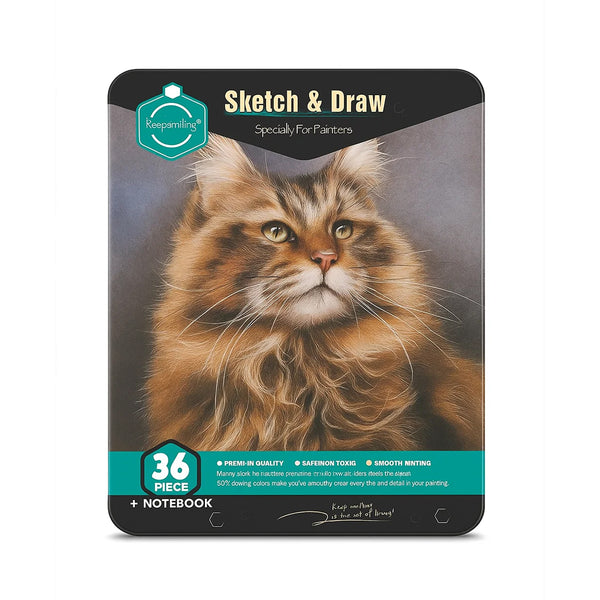 Keep Smiling Sketch & Draw Set – 36 Pcs with Notebook