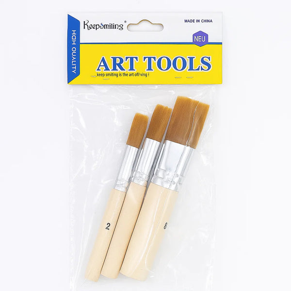 Wooden Stencil Brush Set 3Pcs