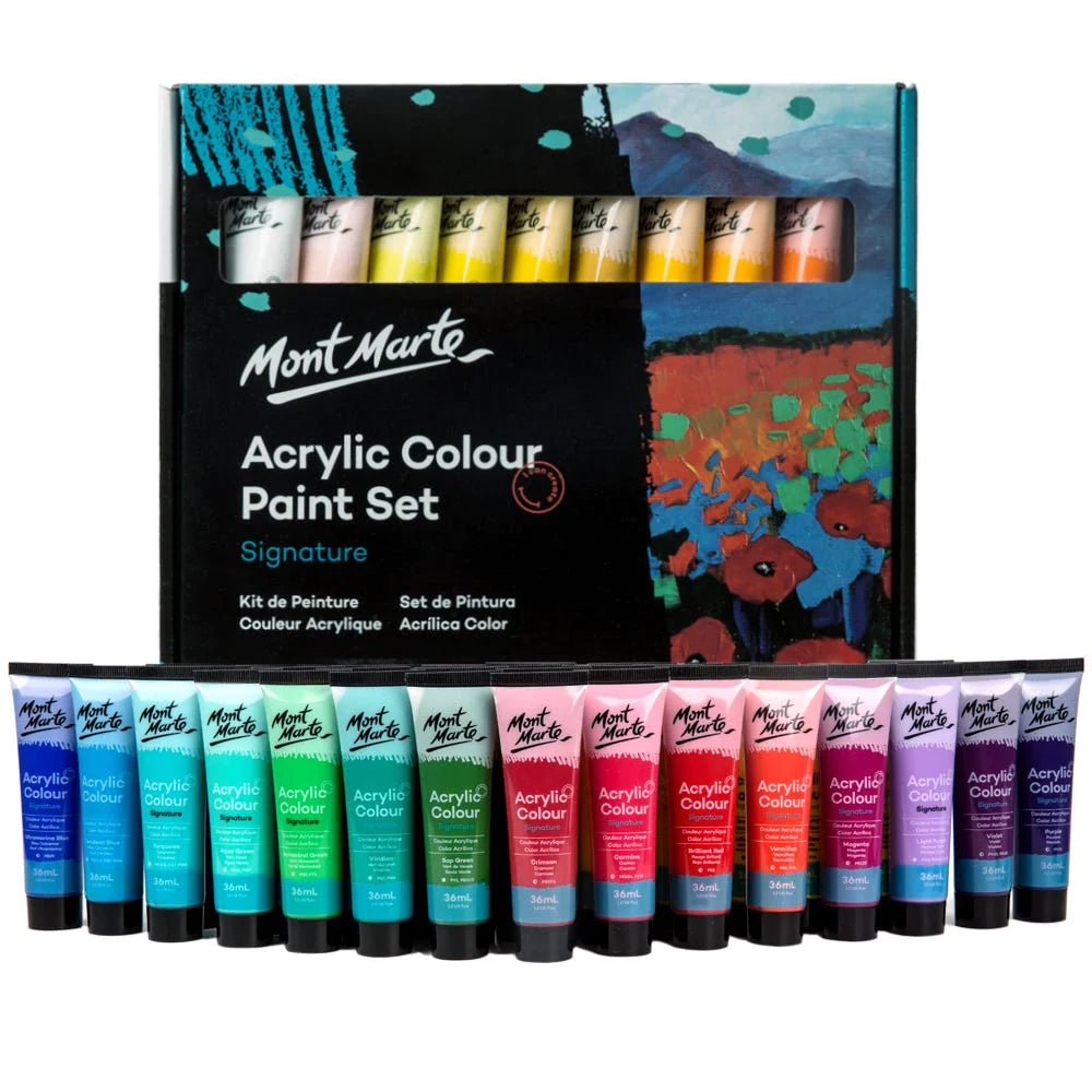 Mont Marte Acrylic Colour Paint Signature Set 36ml Pack of 36