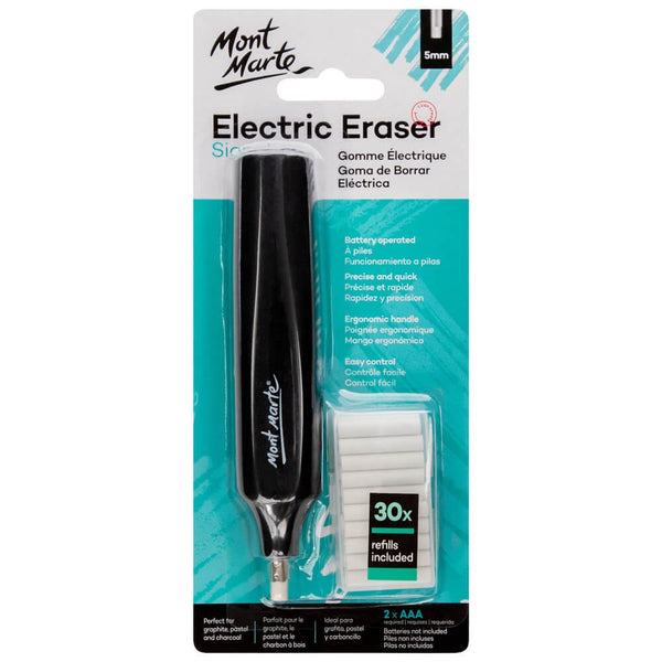 Mont Marte Electric Eraser with 30 Piece Eraser Refills