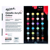 Mont Marte Metallic Acrylic Colour Paint Signature Set 36ml Pack of 24
