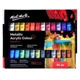 Mont Marte Metallic Acrylic Colour Paint Signature Set 36ml Pack of 24