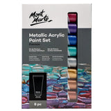 Mont Marte Metallic Acrylic Paint Premium 36 ml Tubes Set Of 8