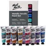 Mont Marte Metallic Acrylic Paint Premium 36 ml Tubes Set Of 8