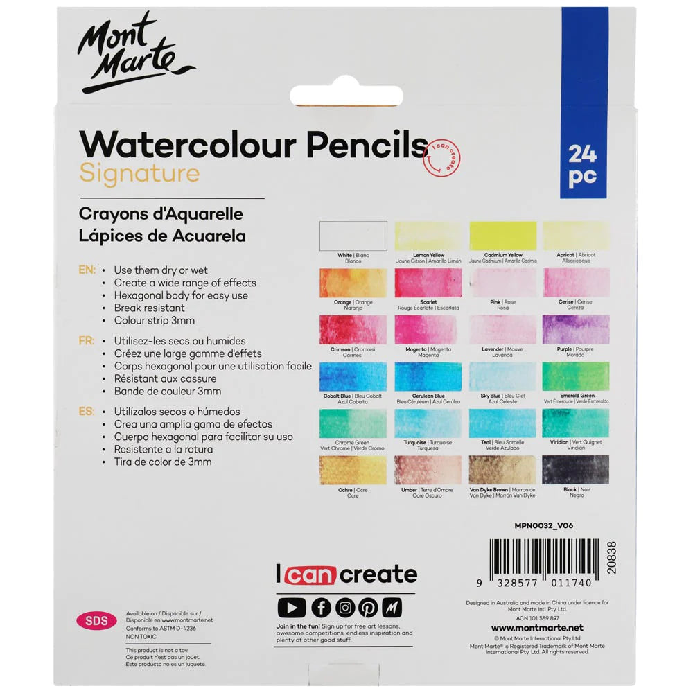 Mont Marte Watercolor Pencils Signature
