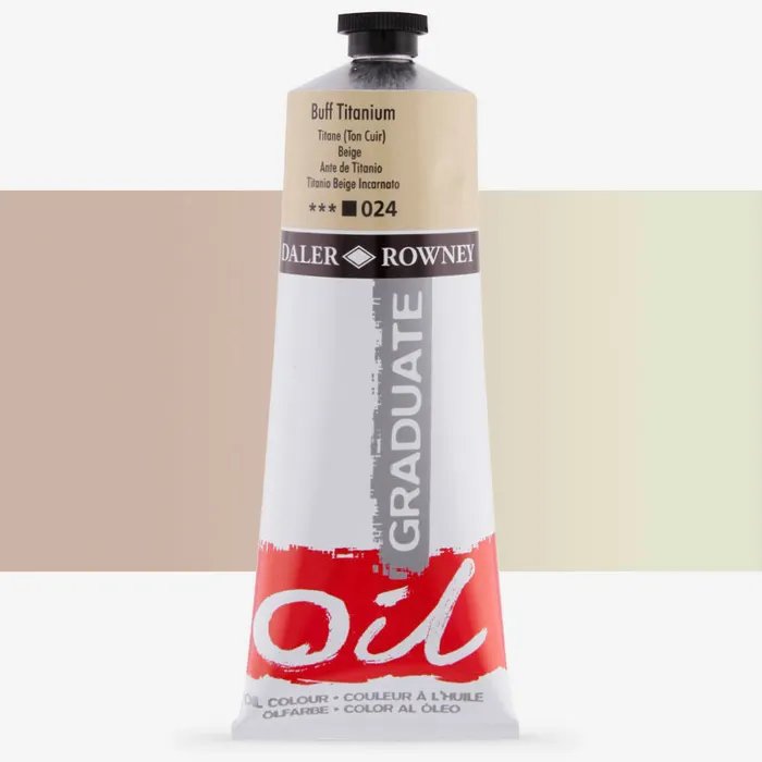 Daler Rowney oil paint tube on a gradient background