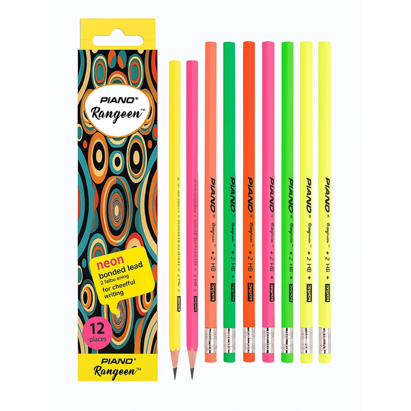 Piano Rangeen Lead Pencil Neon Pack of 12
