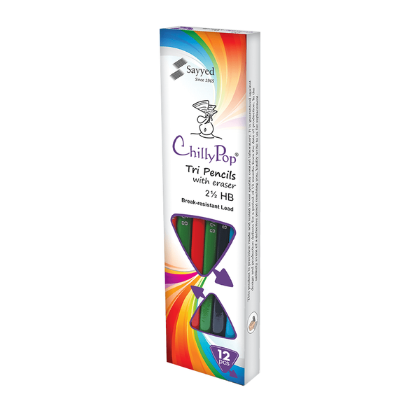 Piano Chilly Pop Tri Pencils With Eraser Pack of 12