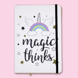 Unicorn Theme Journal Notebook Magic Thinks White Base