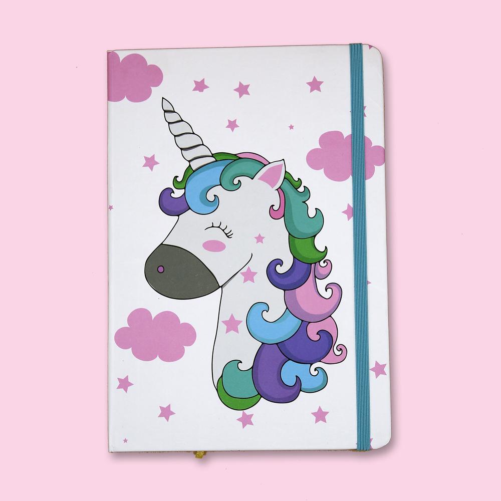 Unicorn Theme White Base Journal Notebook - thestationerycompany.pk