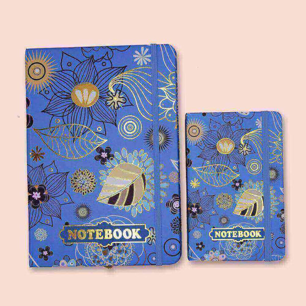 Floral Doodles Foil Journals Notebook Base Blue