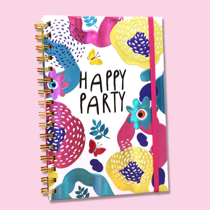 Happy Party Spiral Journal Notebook - thestationerycompany.pk