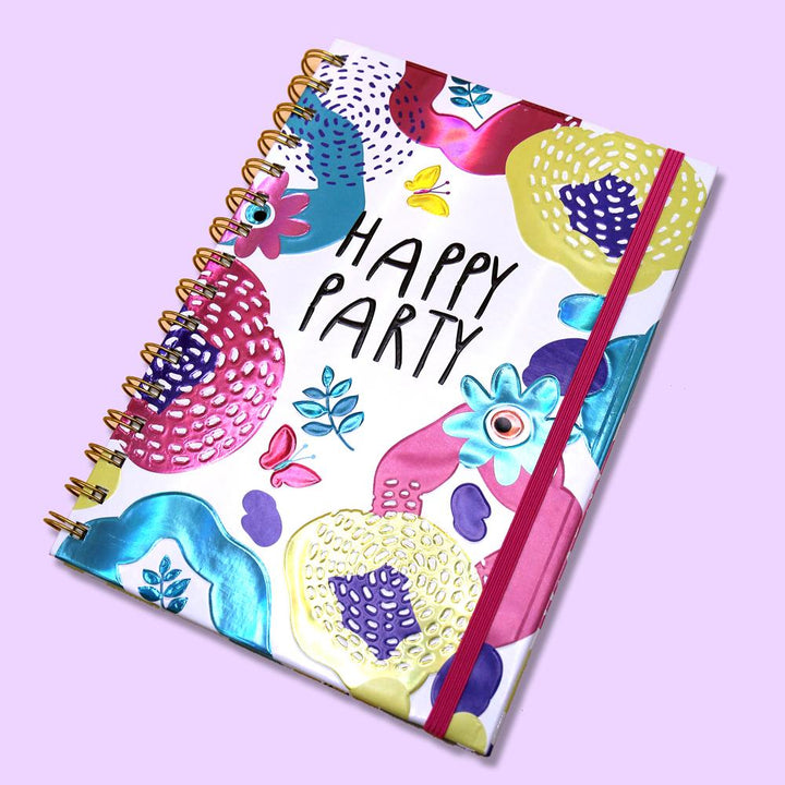 Happy Party Spiral Journal Notebook - thestationerycompany.pk