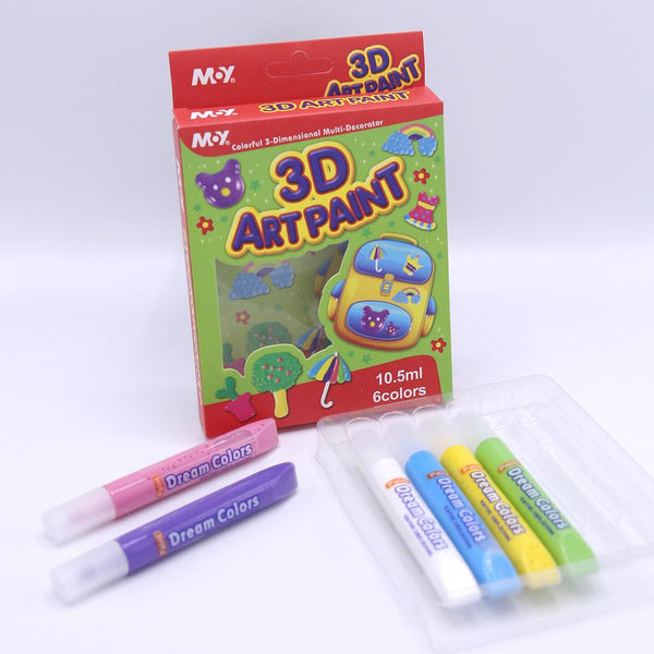 Moy 3d Art Paint Fabric Glue 10.5ml x 6 Colors - thestationerycompany.pk
