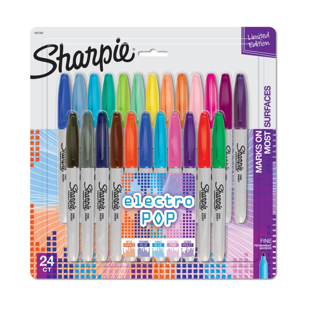 Sharpie Electro Pop Fine Point Permanent Marker Pack of 24