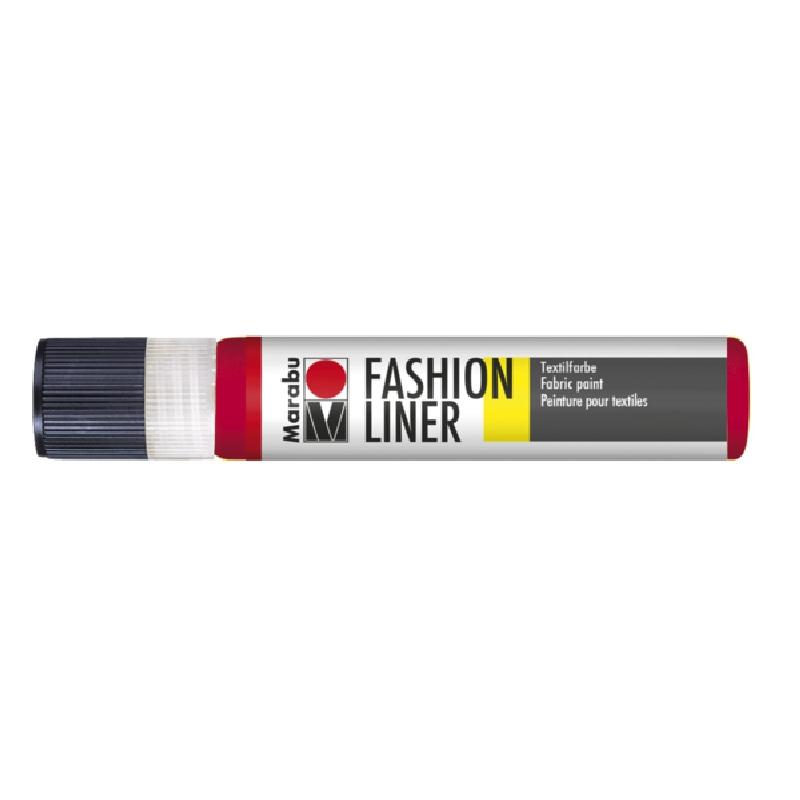 Liner peinture textile - Fashion Liner - Rouge - 25 ml - Peinture tissu  Marabu Fashion - Creavea