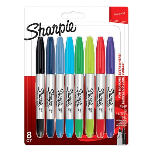 Sharpie Twin Tip Ultra Fine Permanent Marker Pack of 8
