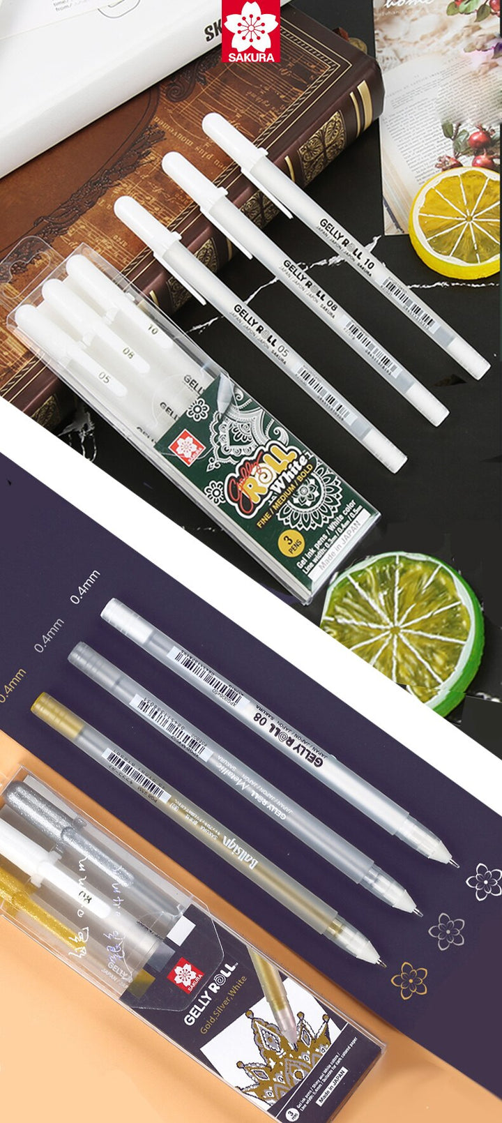 Sakura Gel Pens Metallic Pack Of 3 - thestationerycompany.pk