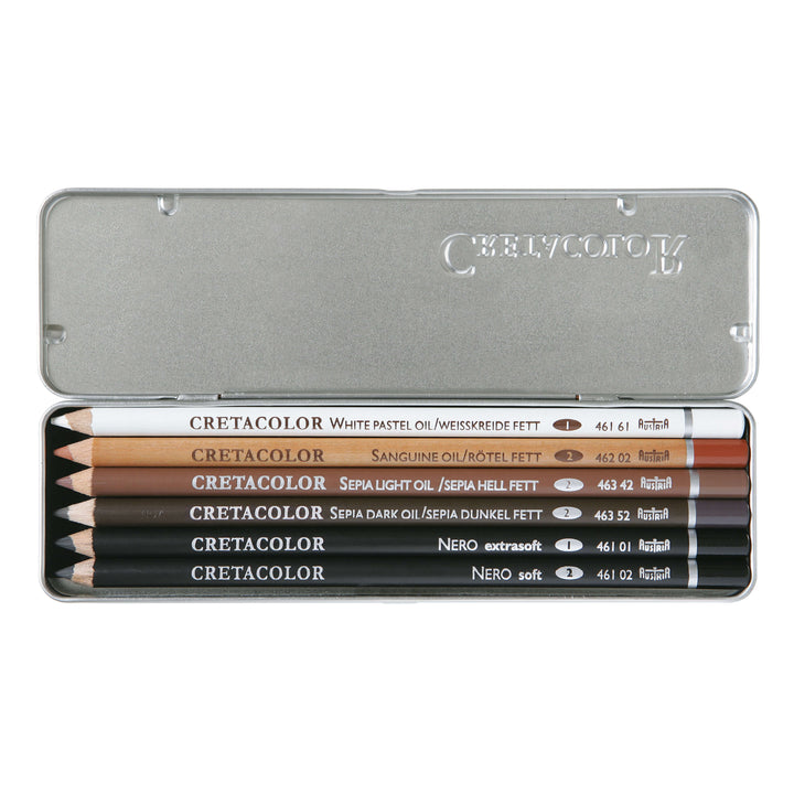 Cretacolor Oil Pencils Drawing Set Of 6 Pcs - thestationerycompany.pk