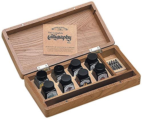 Winsor Newton Calligraphy Ink Wooden Box Set - thestationerycompany.pk