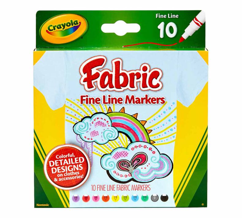 Crayola Fine Line Fabric Markers Set Of 10