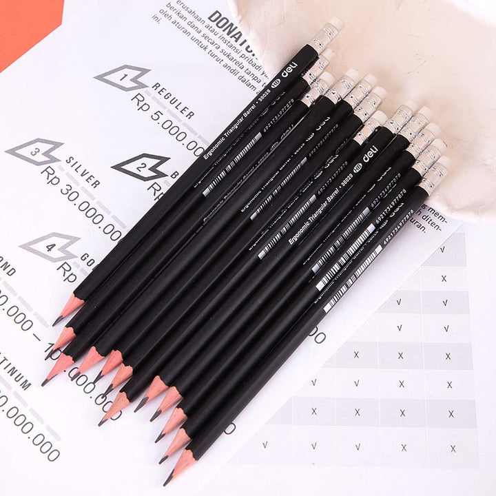 Deli E38029 Graphite Pencil HB With Eraser - thestationerycompany.pk