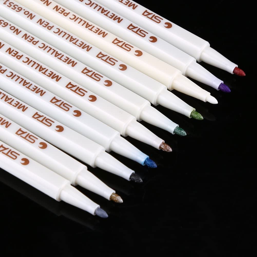 Metal Color Pen STA Metallic Color Pen Pack of 9 – thestationerycompany.pk