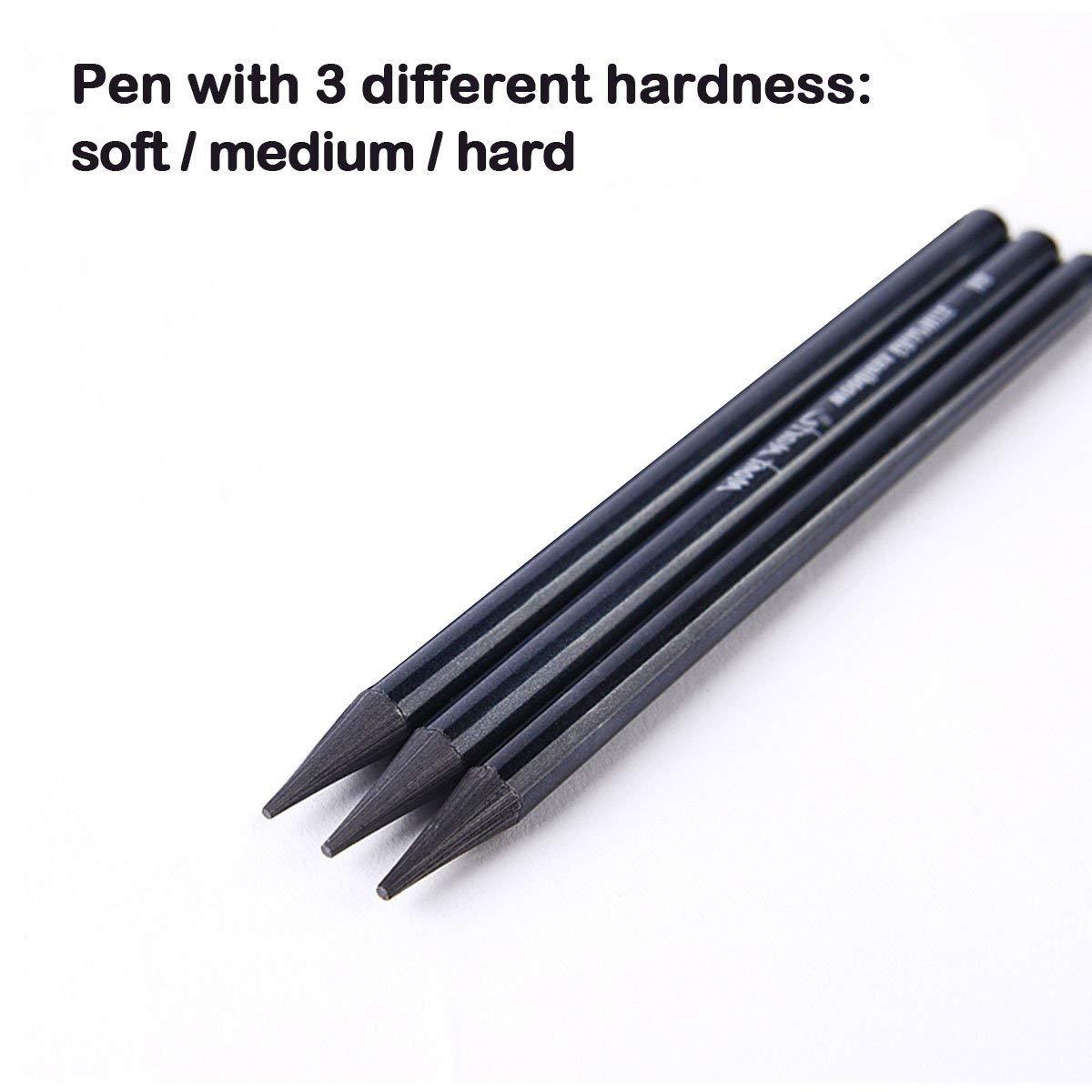 Keep Smiling Professional Woodless Charcoal Pencils Pack of 3 - thestationerycompany.pk