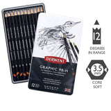 Derwent Soft Graphite Color Pencil Tin Pack Of 12 - thestationerycompany.pk