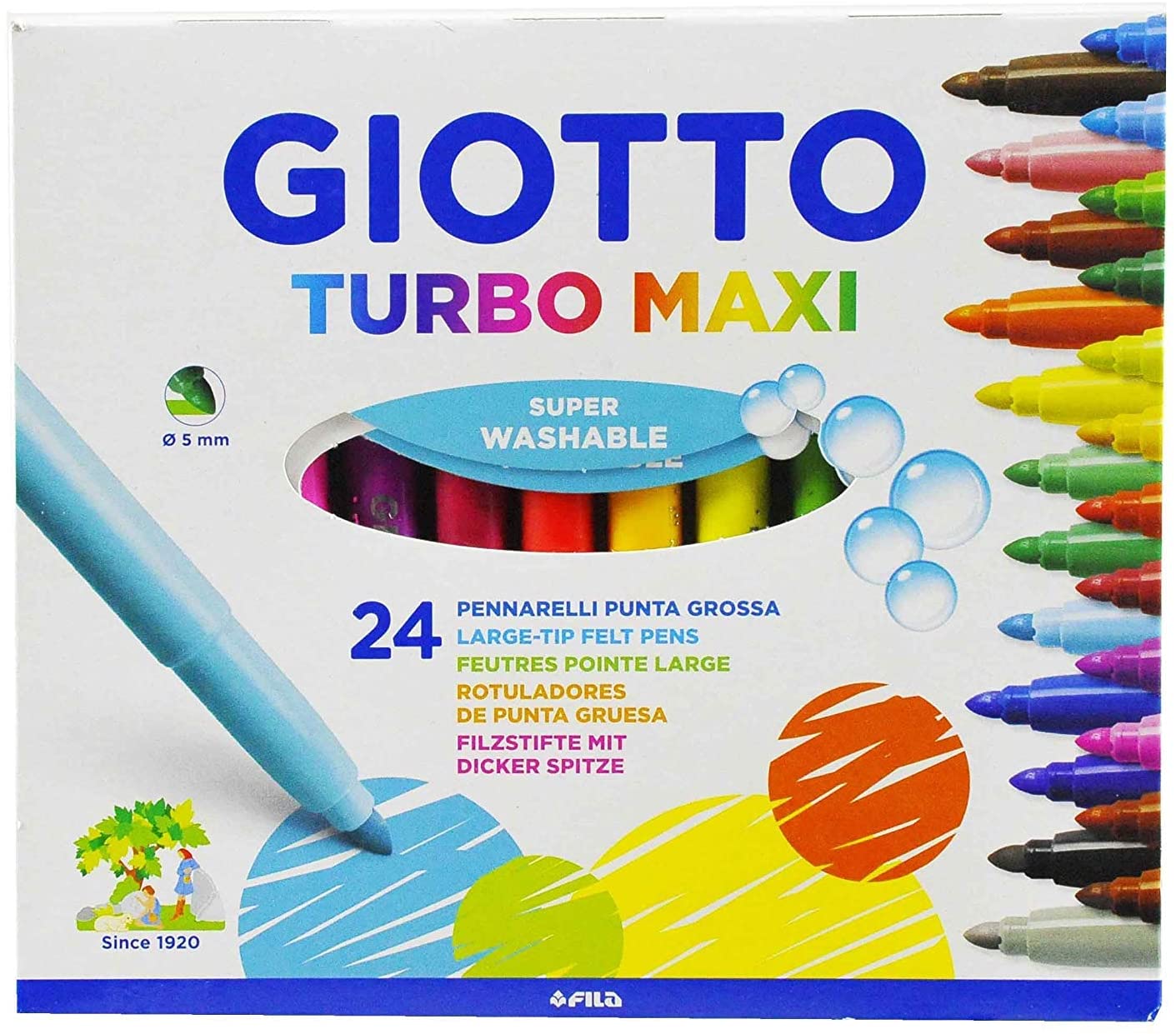 Giotto - feutres Turbo Color Maxi, 12 pces