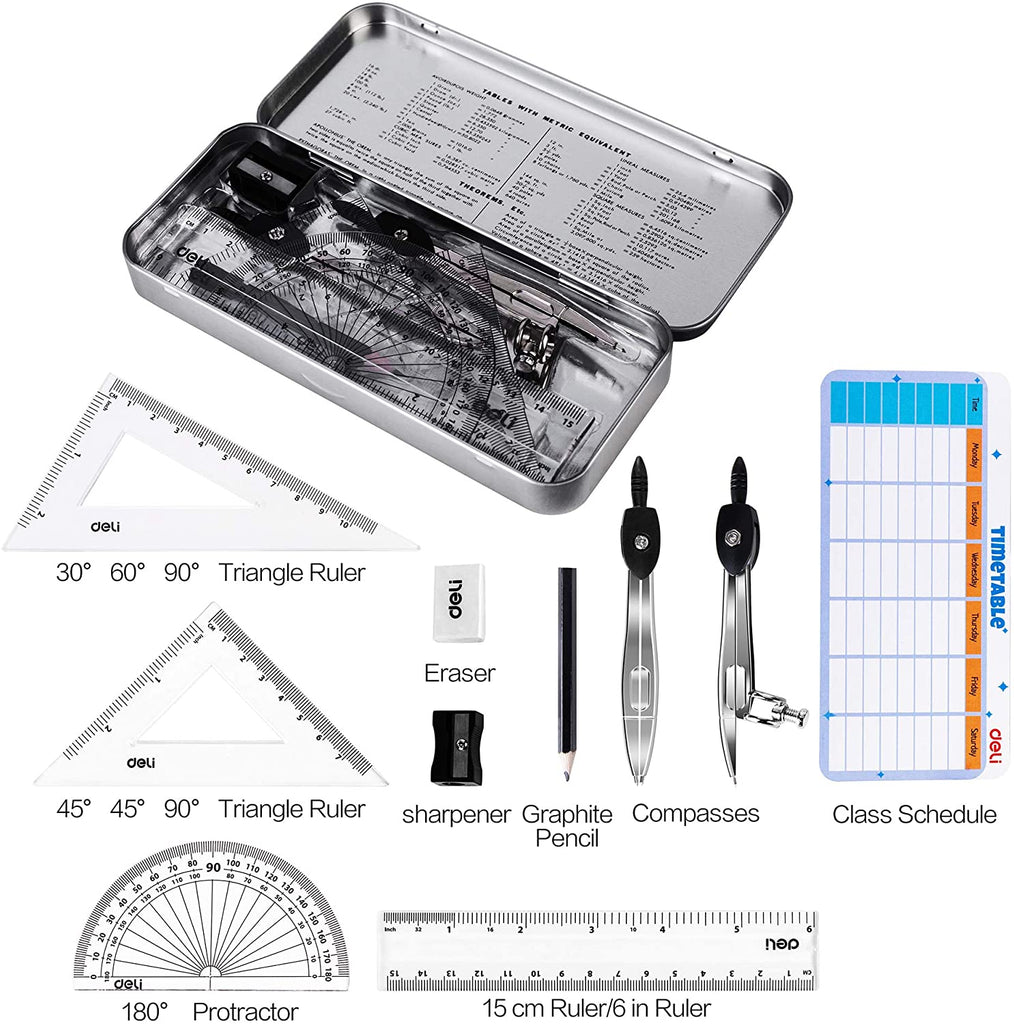 Deli Orbit Compass Metal Geometry Box EG30695