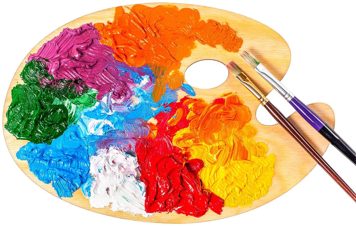 Wooden Colour Mixing Palette Round - thestationerycompany.pk