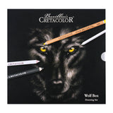 Cretacolor Black & White Charcoal Wolf Drawing Set 25 Pcs - thestationerycompany.pk